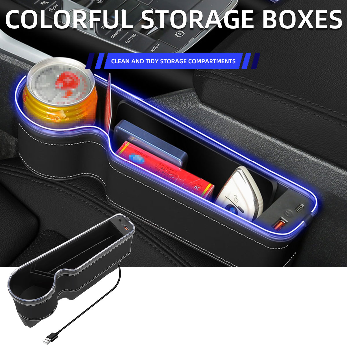 Seat Gap Filler Organizer With Usb Charger - Organizador de Espacio Entre Asientos de