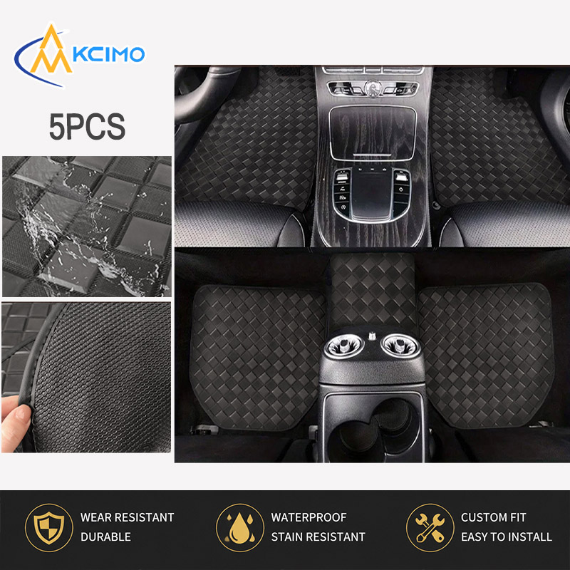 Car Floor Mats Universal Waterproof Leather - Juego de 5 Alfombrillas de PVC