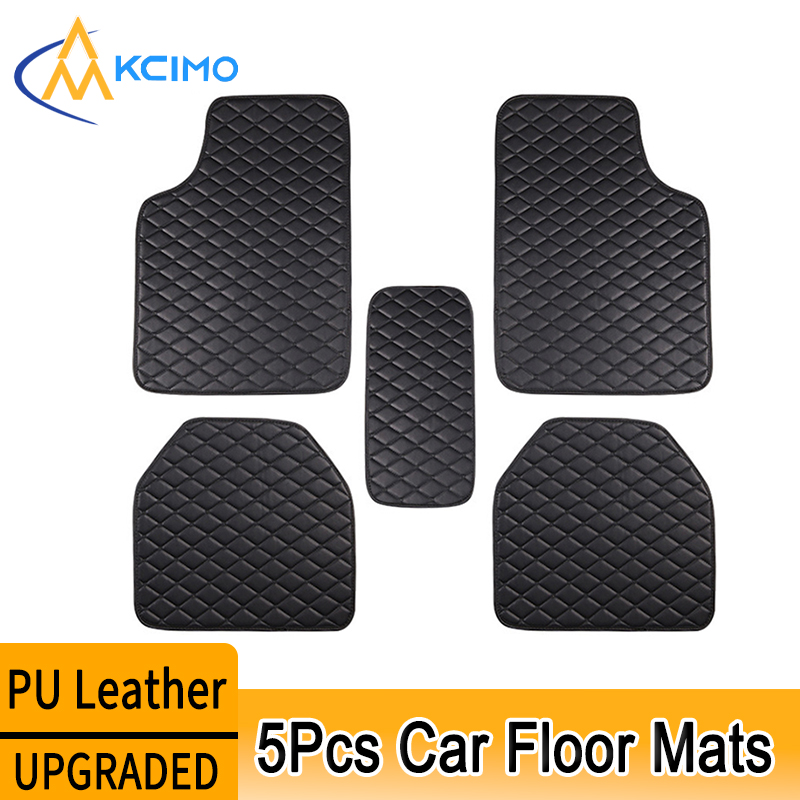 Car Floor Mats Universal Waterproof Leather - Kcimo, 5 uds., alfombrillas para el