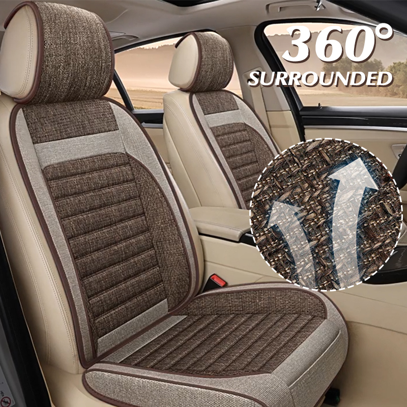 Leather Car Seat Covers Full Set Universal - Fundas Universales de Lino para Asientos