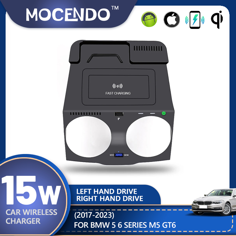 Wireless Car Charger Mount Fast Charging - Cargador Inalámbrico Qi de 15W para