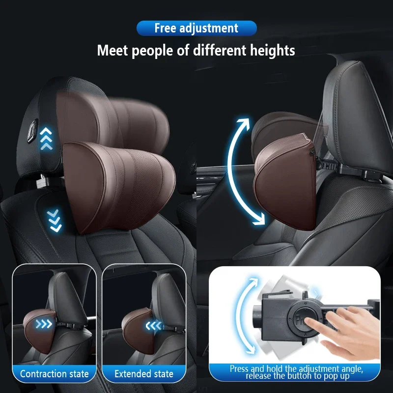 Cojín de cuero para reposacabe - Memory Foam Car Neck Pillow Lumbar Support reseña y precio