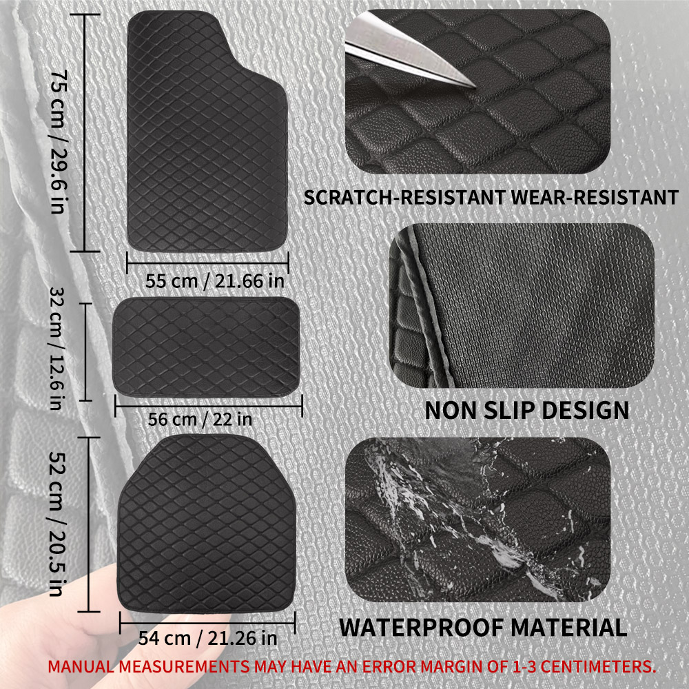 Juego de 5 Alfombrillas Univer - Car Floor Mats Universal Waterproof Leather reseña y precio