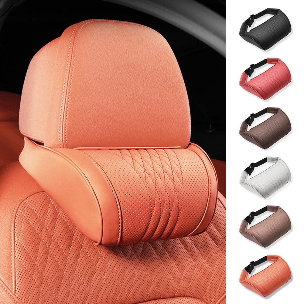 Almohada de cuero de lujo para - Memory Foam Car Neck Pillow Lumbar Support reseña y precio
