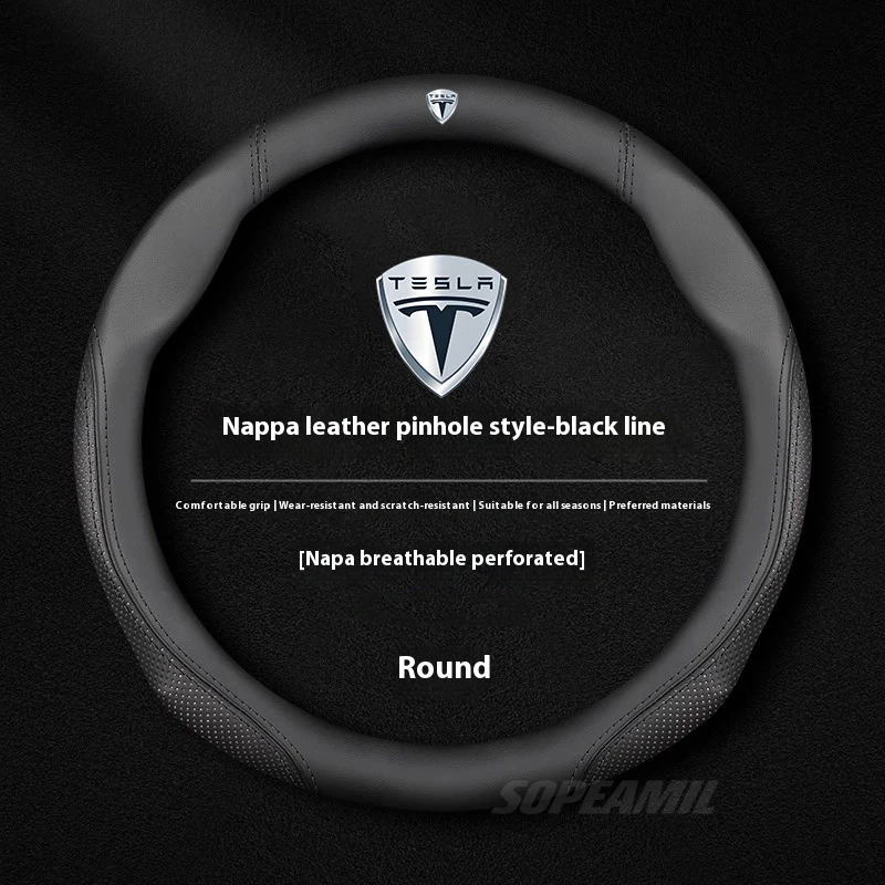 Tesla Model 3 Model Y Model S  - Car Steering Wheel Cover Anti Slip Breathable reseña y precio