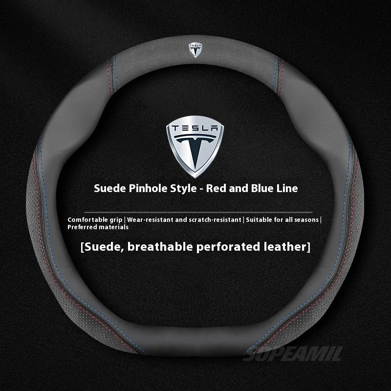 Tesla Model 3 Model Y Model S  - Car Steering Wheel Cover Anti Slip Breathable reseña y precio